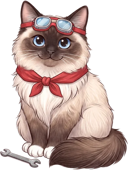 Freya, una gata con pañuelo rojo